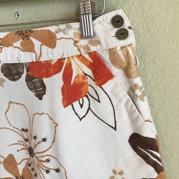 J.Jill Floral Ruffle Cotton A-Line Skirt - Picture 4 of 7